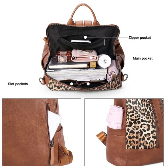 Backpack Purse Fashion Leather Backpack Convertible Large Travel -_-